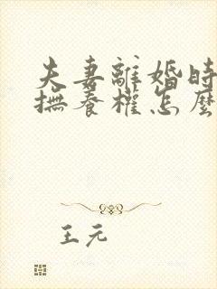 夫妻离婚时孩子抚养权怎么判定