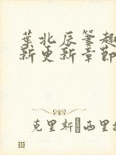 叶北辰笔趣阁最新更新章节