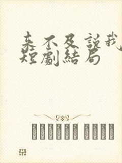 来不及说我爱你短剧结局