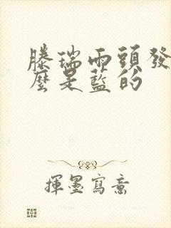 滕瑞雨头发为什么是蓝的