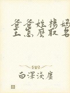 爸爸姓杨妈妈姓王怎么取名