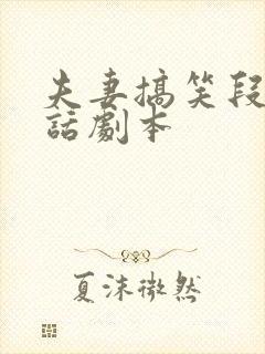 夫妻搞笑段子对话剧本封面