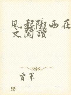 风起陇西在线全文阅读