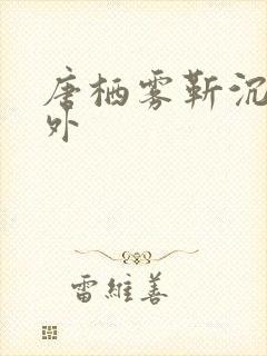 唐栖雾靳沉野番外封面
