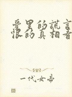 爱里的谎言,仇恨的真相看大结局