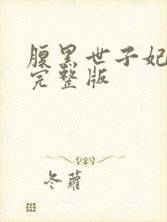 腹黑世子妃日常完整版