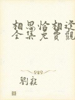 相思恰相逢短剧全集免费观看