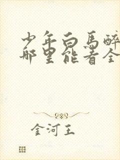 少年白马醉春风哪里能看全集封面