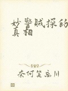 妙警贼探的凯特真相