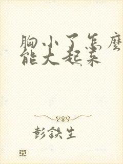 胸小了怎么样才能大起来