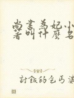 尚书为妃小说原著叫什么名字