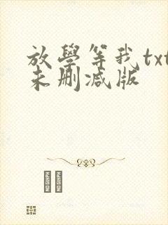 放学等我txt未删减版