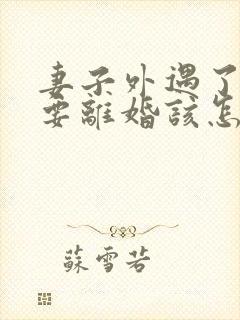 妻子外遇了老公要离婚该怎么挽回封面