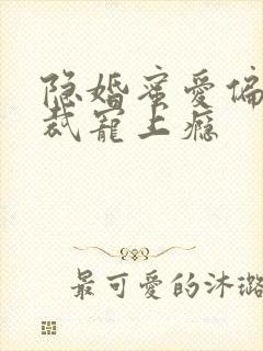 隐婚蜜爱偏执总裁宠上瘾