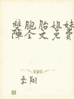 双胞胎姐妹齐上阵全文免费阅读封面