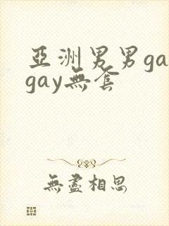亚洲男男gaygay无套