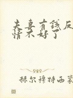 夫妻有钱反而感情不好了封面