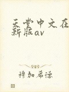 天堂中文在线最新版av