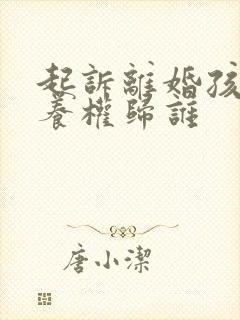 起诉离婚孩子抚养权归谁封面