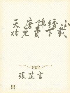 天唐锦绣小说txt免费下载封面