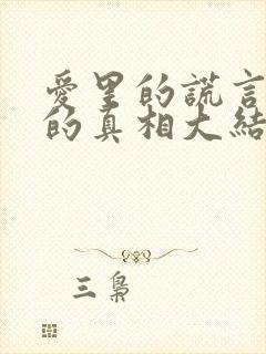 爱里的谎言仇恨的真相大结局