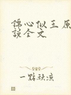 锦心似玉原著小说全文