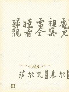 归晓电视剧在线观看全集免费高清封面