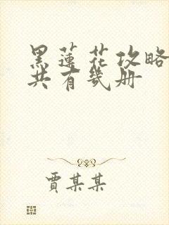 黑莲花攻略手册共有几册