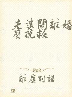 老婆闹离婚我怎么挽救