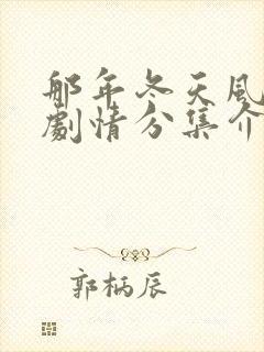 那年冬天风在吹剧情分集介绍