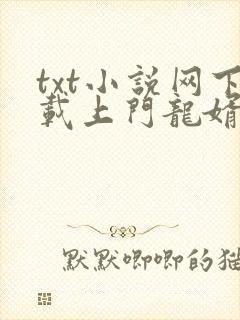 txt小说网下载上门龙婿下载