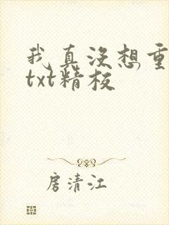 我真没想重生啊txt精校