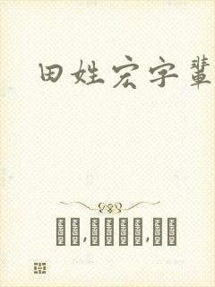 田姓宏字辈取名