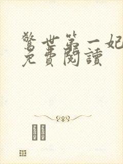 惊世第一妃小说免费阅读封面