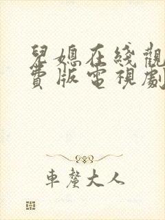 儿媳在线观看免费版电视剧美人