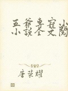 五爷专宠小娇妻小说全文阅读