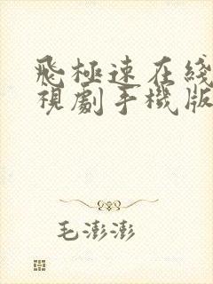 飞极速在线看电视剧手机版封面