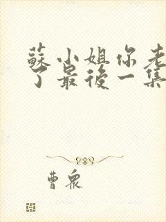 苏小姐你老公掉了最后一集