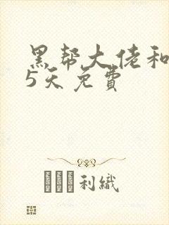 黑帮大佬和365天免费封面