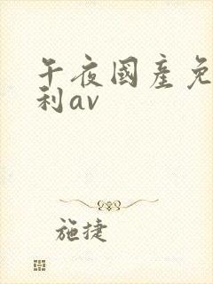 午夜国产免费福利av