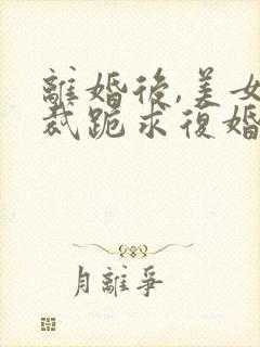 离婚后,美女总裁跪求复婚阅读全封面