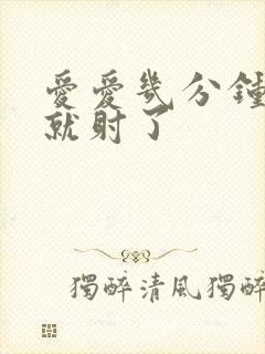 爱爱几分钟不到就射了