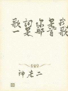 歌词你是我的唯一是哪首歌的歌词