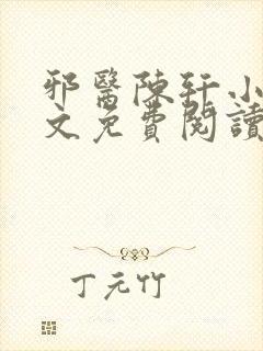 邪医陈轩小说全文免费阅读封面