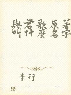 与君歌原著小说叫什么名字封面