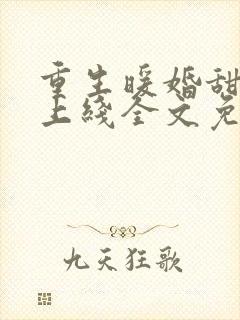 重生暖婚甜妻新上线全文免费阅读