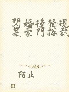 闪婚后发现老公是豪门总裁原著作者