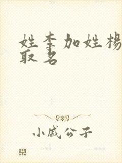 姓李加姓杨怎么取名