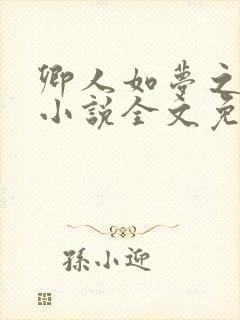 卿人如梦之类的小说全文免费阅读