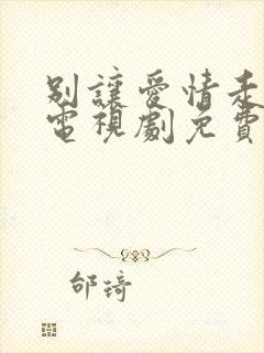 别让爱情走弯路电视剧免费观看